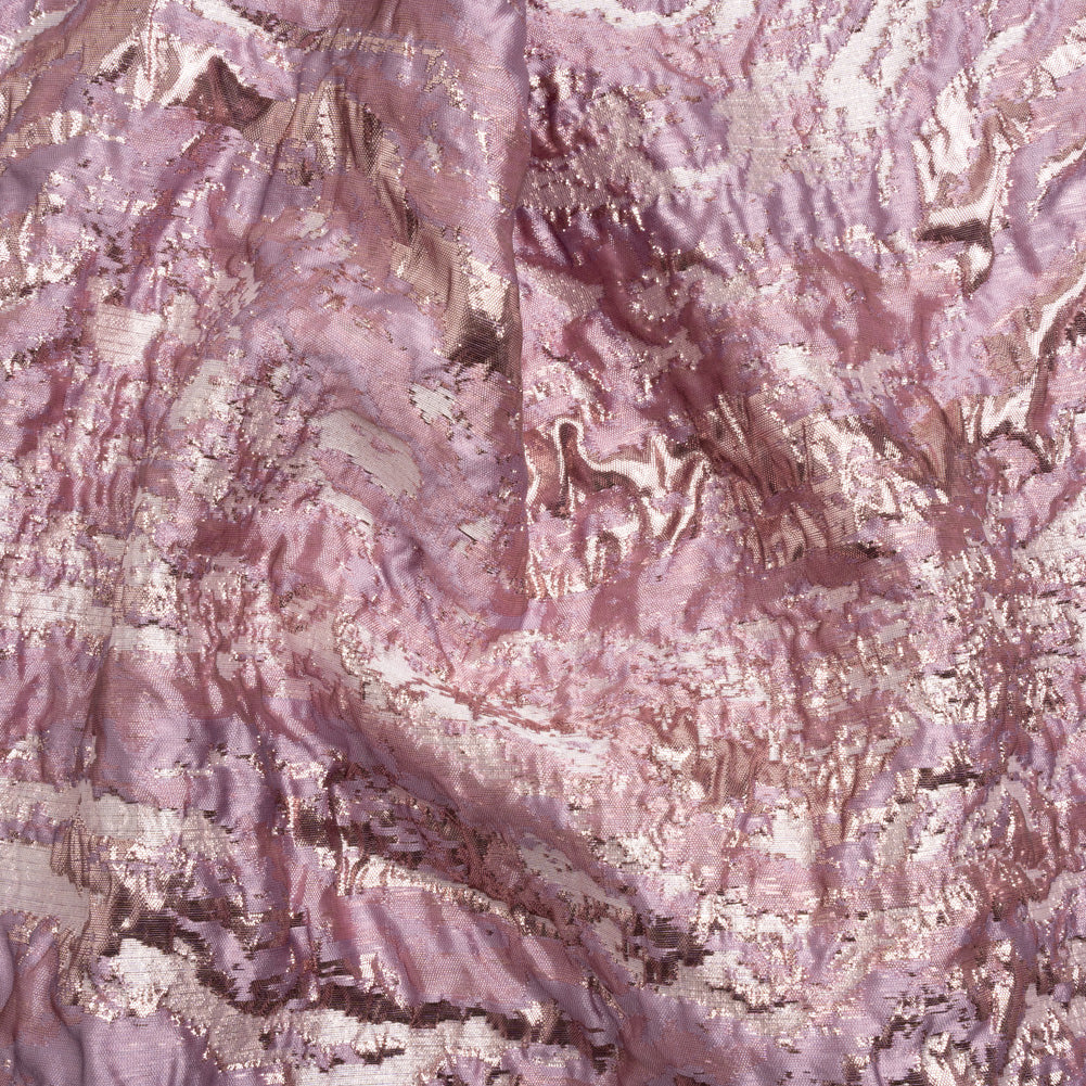 Metallic Rose Gold and Pink Abstract Waves Luxury Brocade - Joann Fabrics