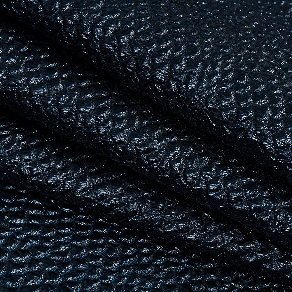 Metallic Navy Dimensional Scallops Brocade - Joann Fabrics