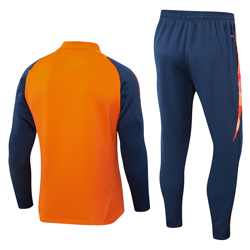 2024/2025 Manchester United Half-Pull Training Suit Orange Football Shirt 1:1 Thai Quality Set