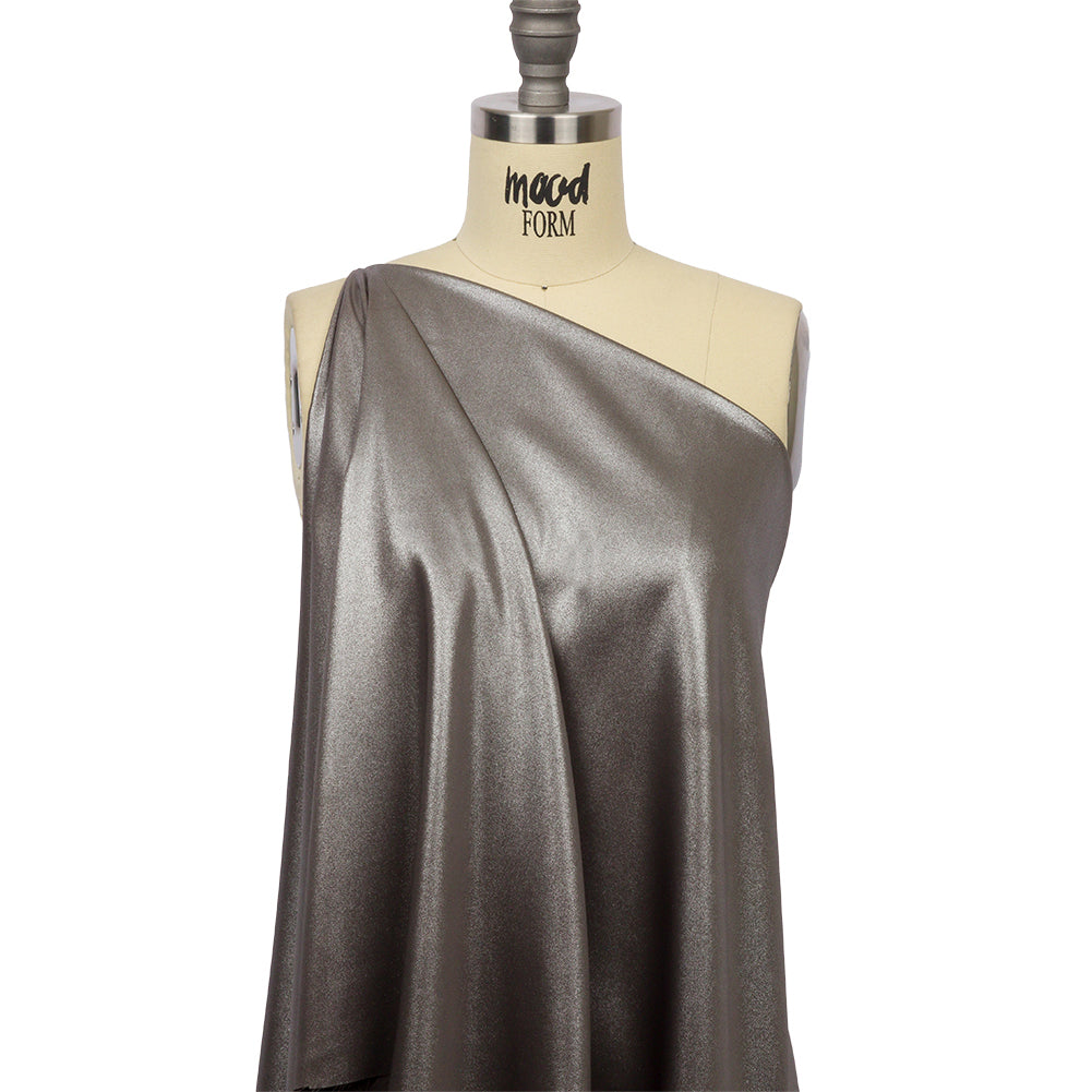 Ultra-Smooth Polyester Georgette with Foiling - Brown and Silver - Valeria Collection - Joann Fabrics