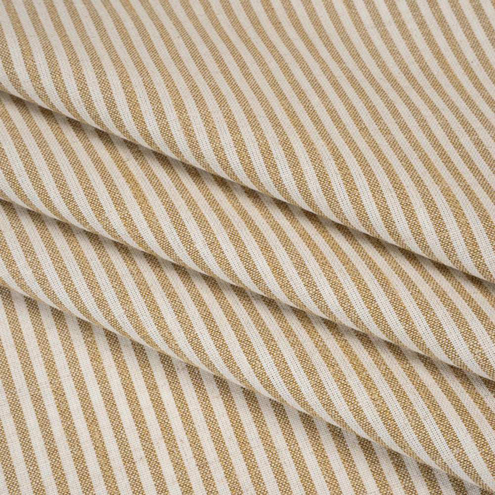 Recycled Polyester Blend Woven - Ochre Candy Stripes - British Imported - Joann Fabrics