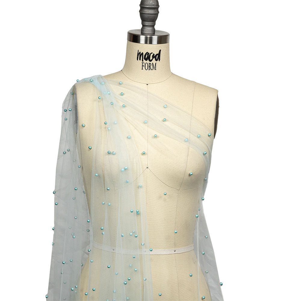 Beaded Tulle - Pale Blue - Sylvie Collection - Joann Fabrics
