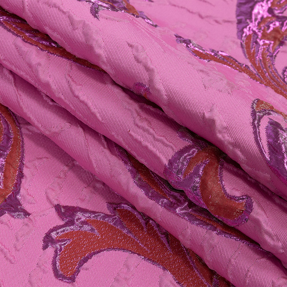 Metallic Magenta, Red and Hot Pink Scrolls Luxury Brocade - Joann Fabrics