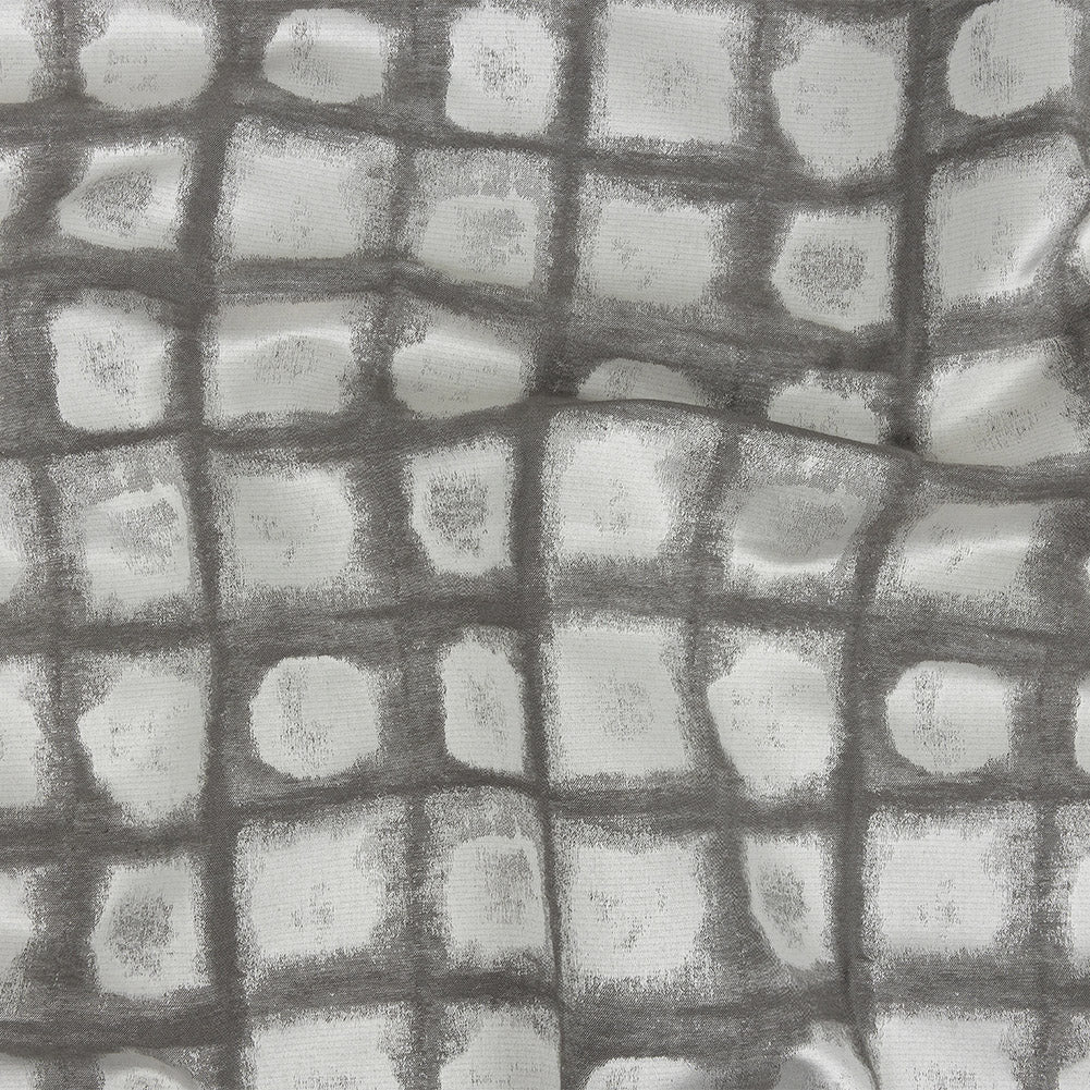 Drapery Jacquard - Graphite Painterly Squares - British Imported - Joann Fabrics