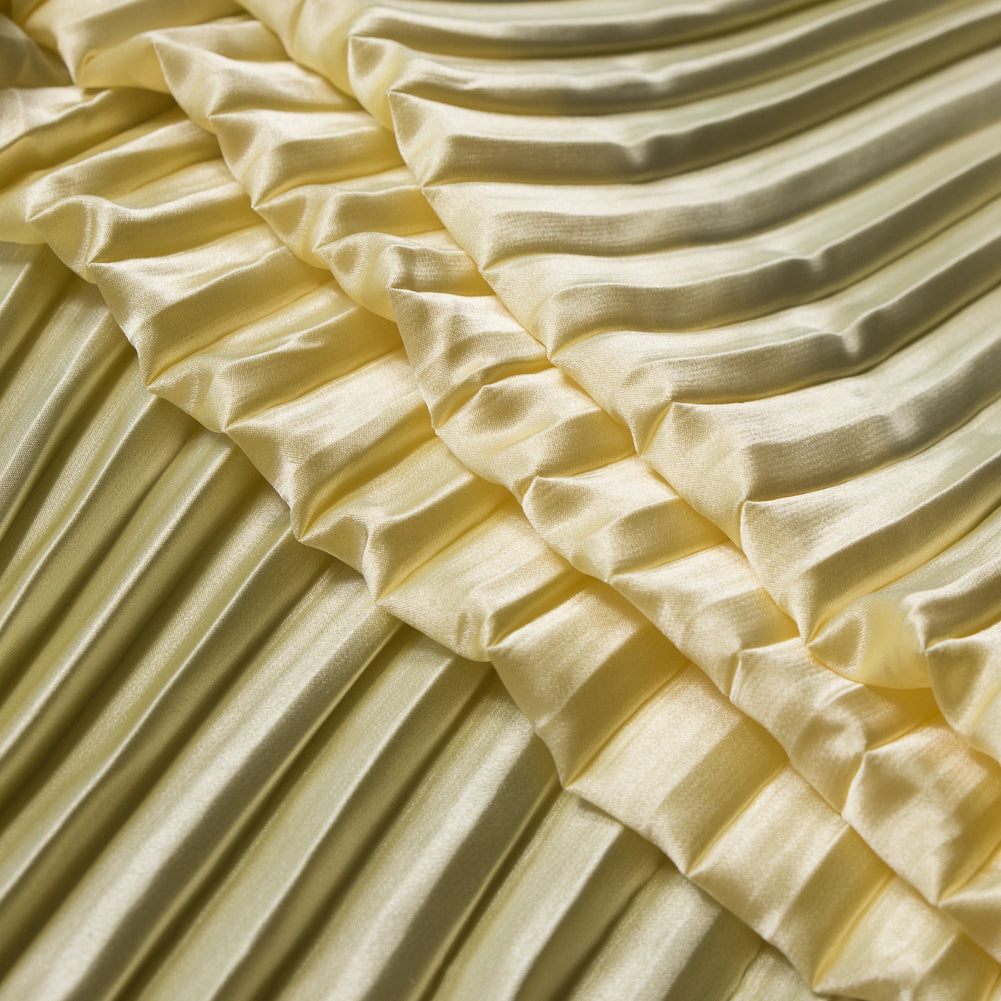 Pleated Stretch Satin - Mellow Yellow - Andreas Collection - Joann Fabrics