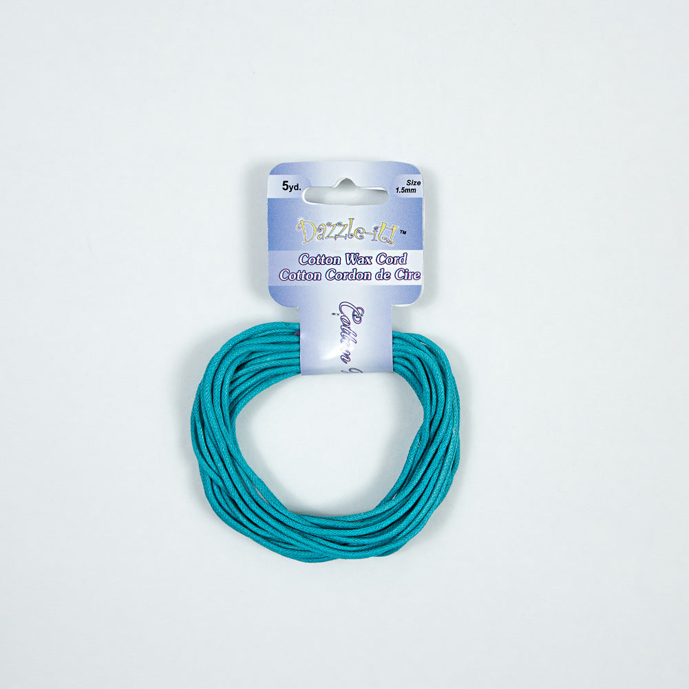 Dazzle-It Blue Turquoise Cotton Wax Cord - 1.5mm - Joann Fabrics