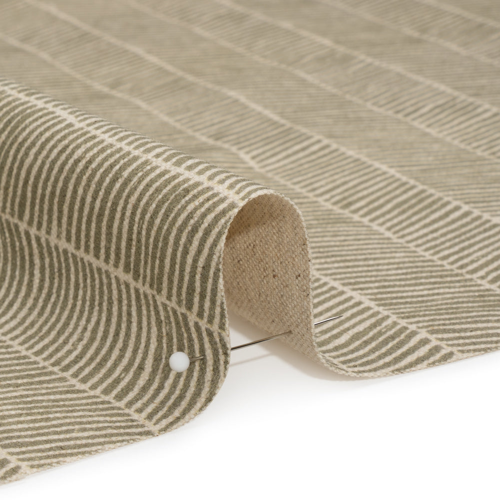 Brushed Cotton and Linen Canvas - Oregano Painterly Herringbone - British Imported - Joann Fabrics