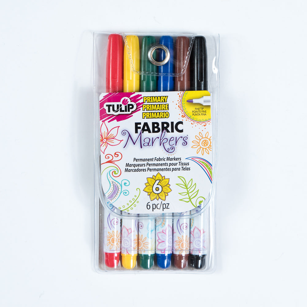 Tulip Fine Tip Primary Color Fabric Markers - 6 Pack - Joann Fabrics