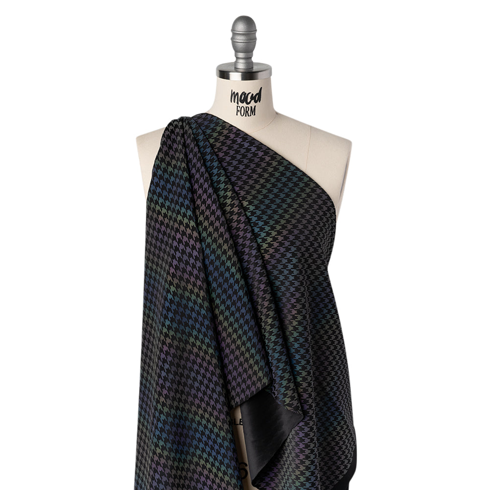 Reflective Print Spandex Knit with 4-Way Stretch - Rainbow and Black Houndstooth - Joann Fabrics