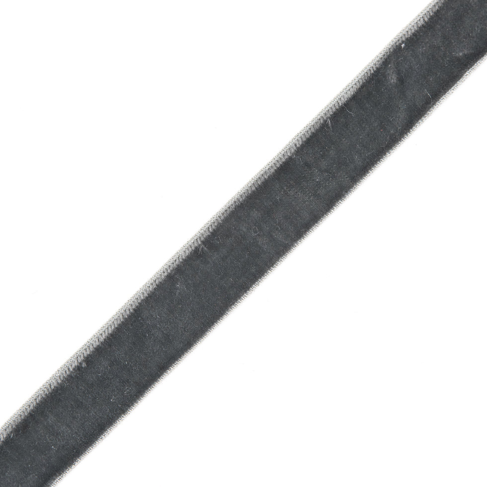 Dark Gray Stretch Velvet Ribbon - 0.625