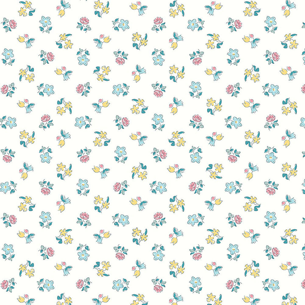 Liberty Art Fabrics Muted Blue and Yellow Spring Buds Lasenby Quilting Cotton - Joann Fabrics