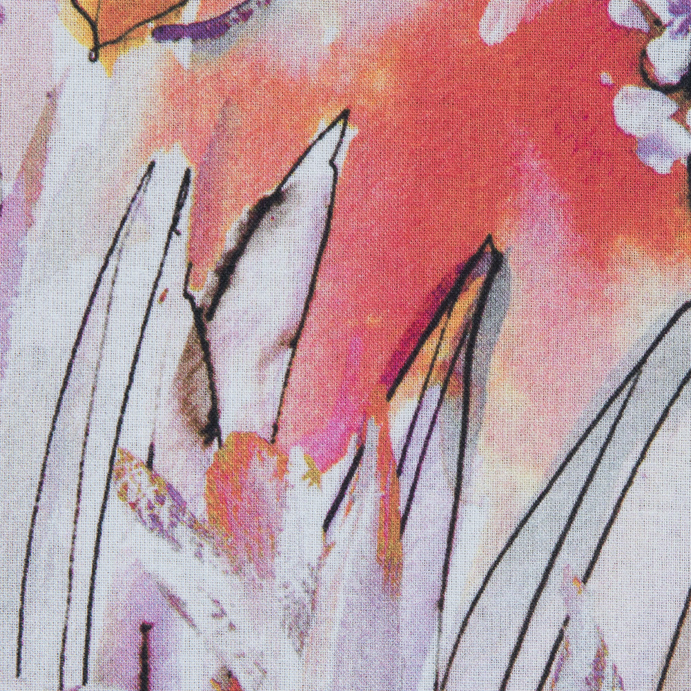 Italian Multicolor Watercolor Floral Voile - Joann Fabrics