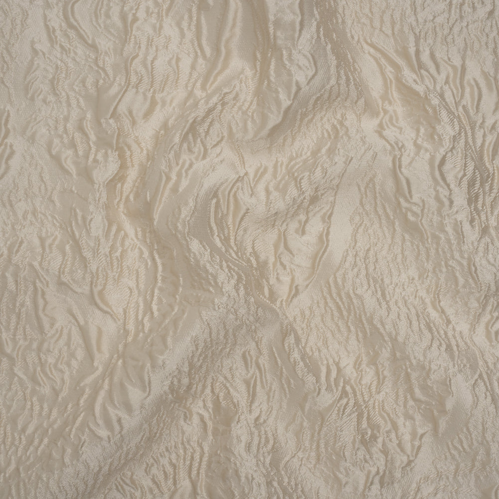 Polyester Brocade - Monochrome Light Beige Roses and Leaves - Joann Fabrics