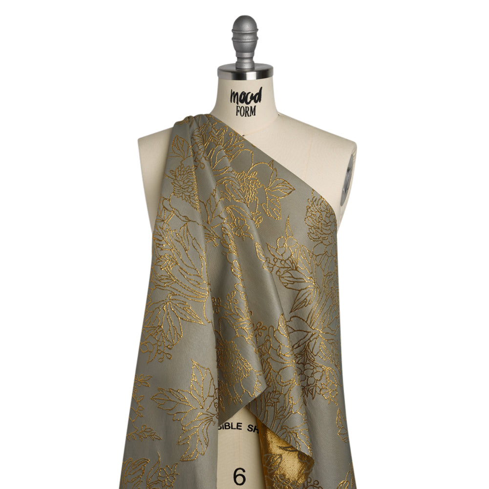 Metallic Brocade - Gray and Gold Illustrated Garden - Joann Fabrics