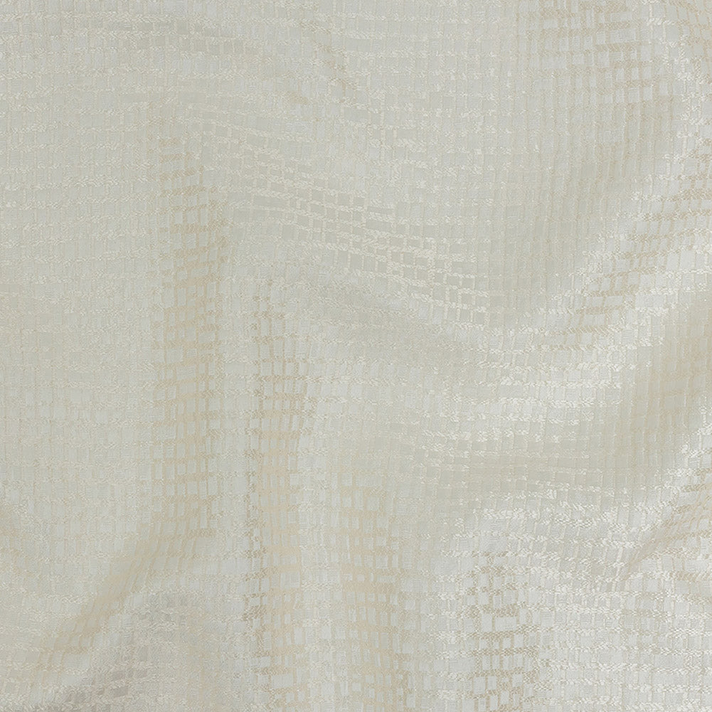 Polyester Jacquard - Ivory Grid - British Imported - Joann Fabrics