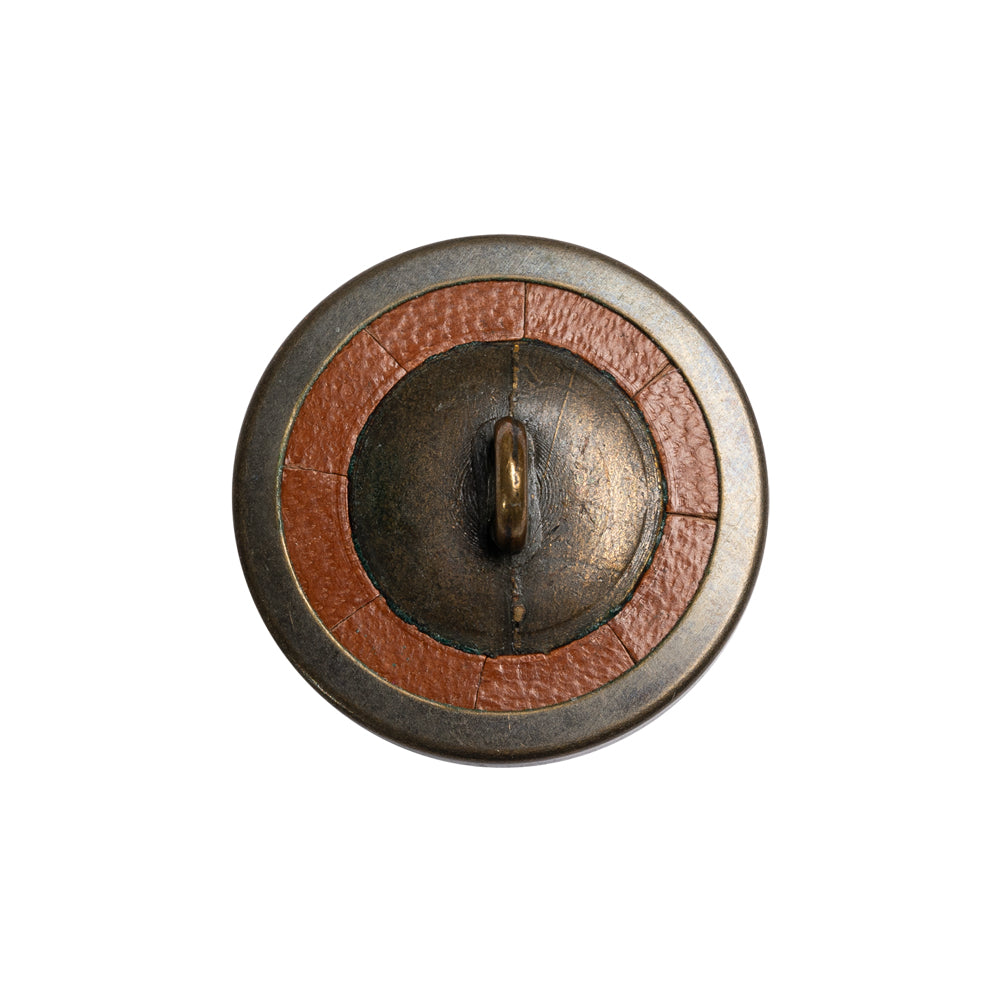 Light Brown and Gunmetal Domed Leather Shank Back Button - 36L/23mm - Joann Fabrics