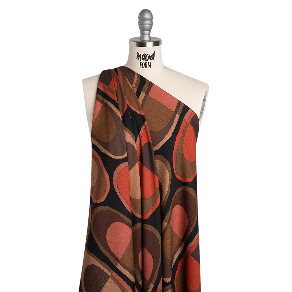 Viscose Crepe - Red, Brown and Dark Rose Lozenges - Mood Exclusive Sweet Suckers Print - Joann Fabrics