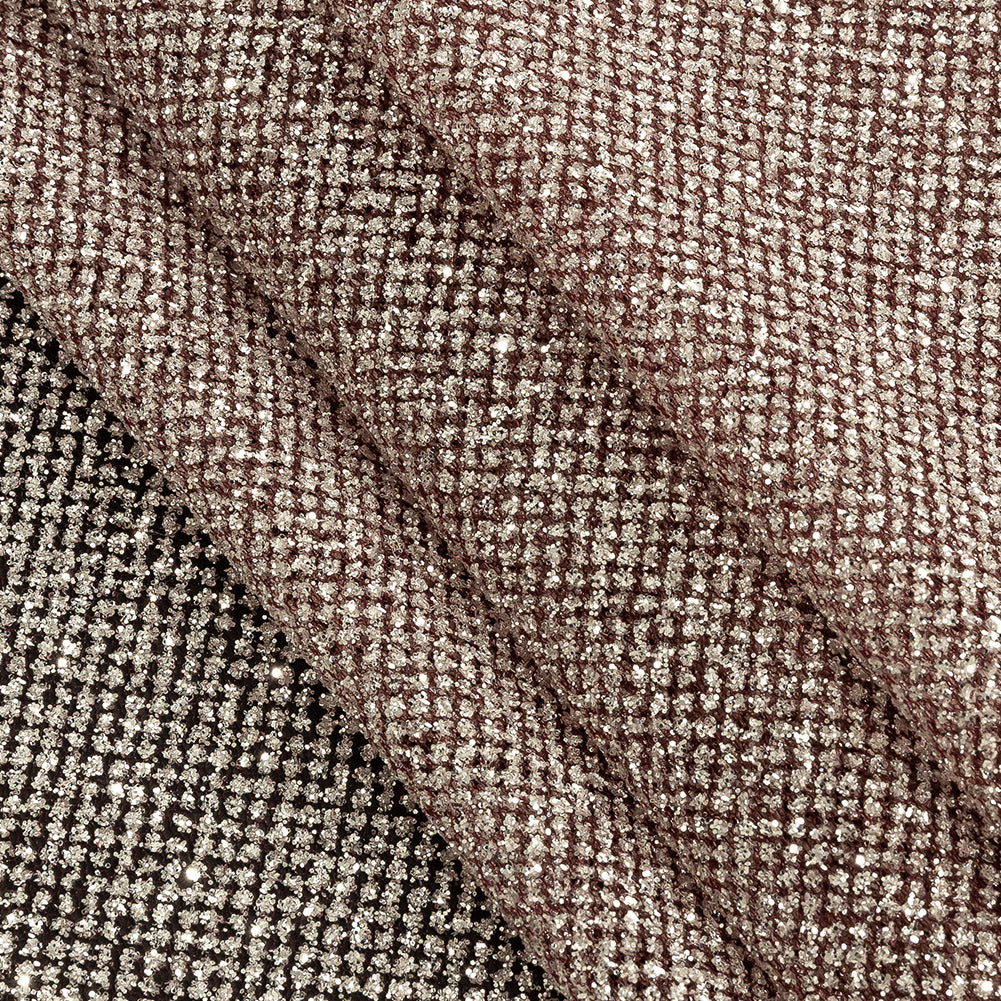 Tulle with Metallic Platinum Glitter - Claret - Platina Collection - Joann Fabrics