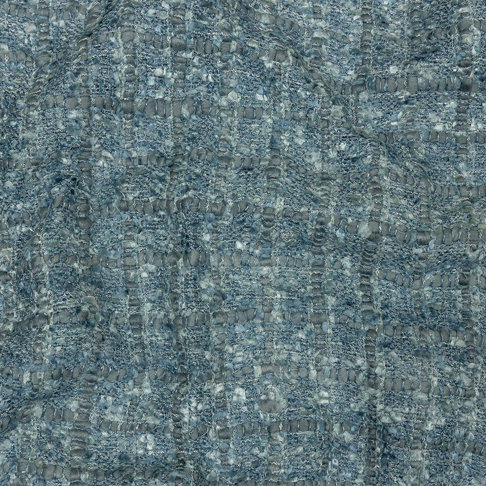 Viscose and Acrylic Chenille Tweed - Flint Stone and Baby Blue Metallic - Newcastle Collection - Joann Fabrics