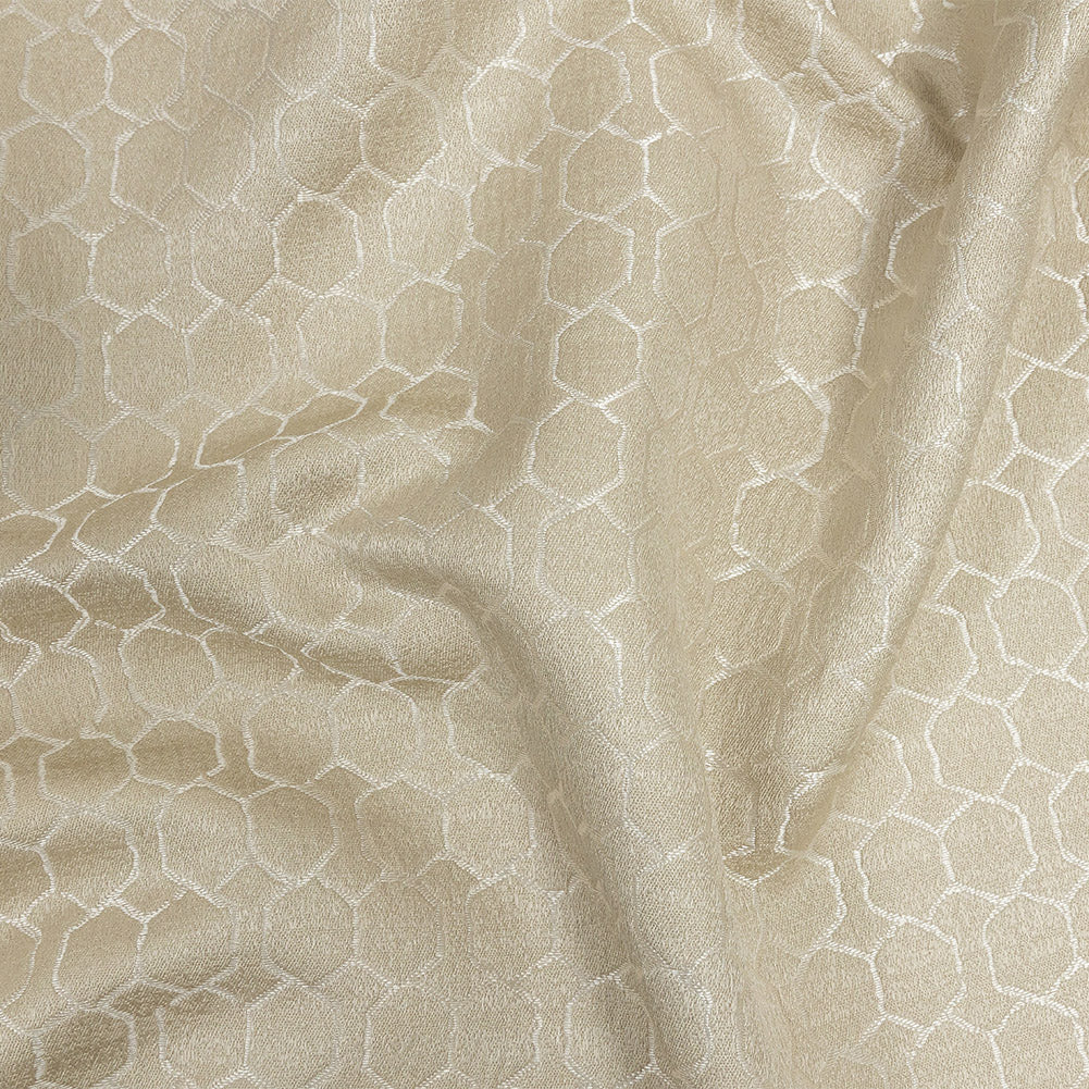 Polyester Jacquard - Champagne Honeycombs - British Imported - Joann Fabrics
