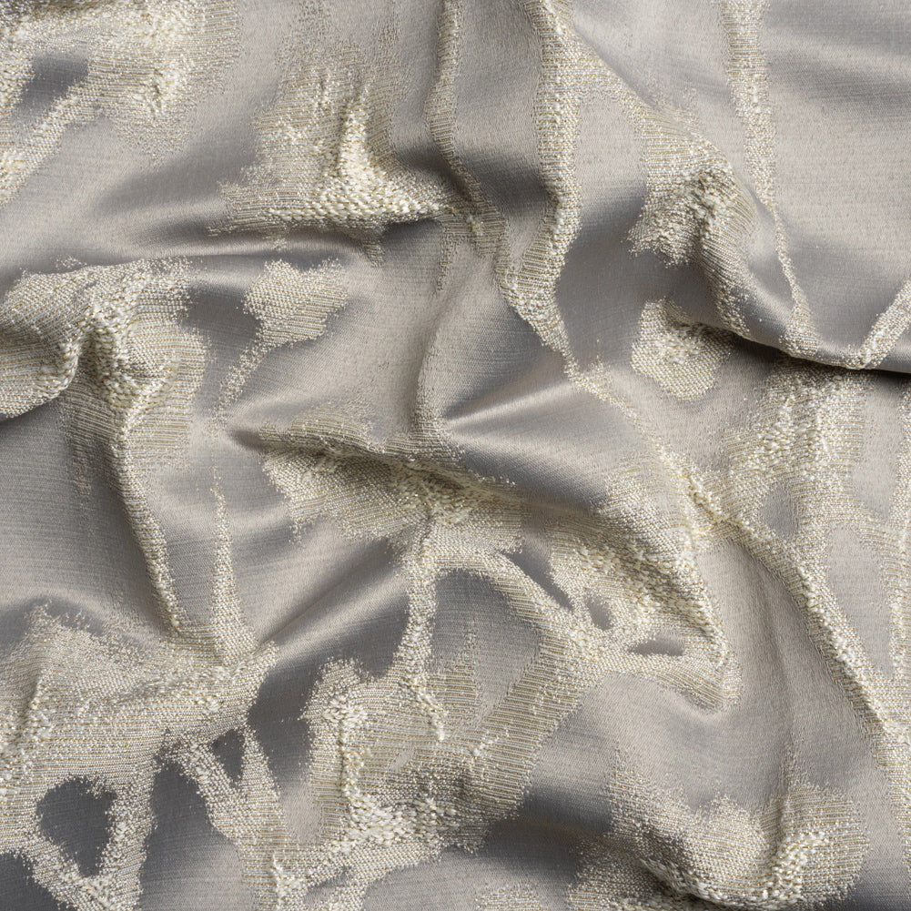Metallic Drapery Jacquard - Dove Blurred Branches - British Imported - Joann Fabrics