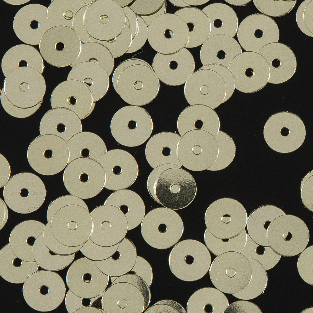 Bag of Old Gold Color Loose Sequins with Silver Back - 6mm - Joann Fabrics