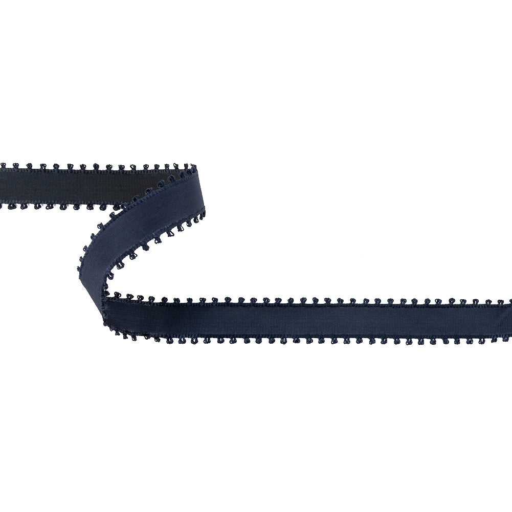 Navy Picot Edged Ribbon - 0.75