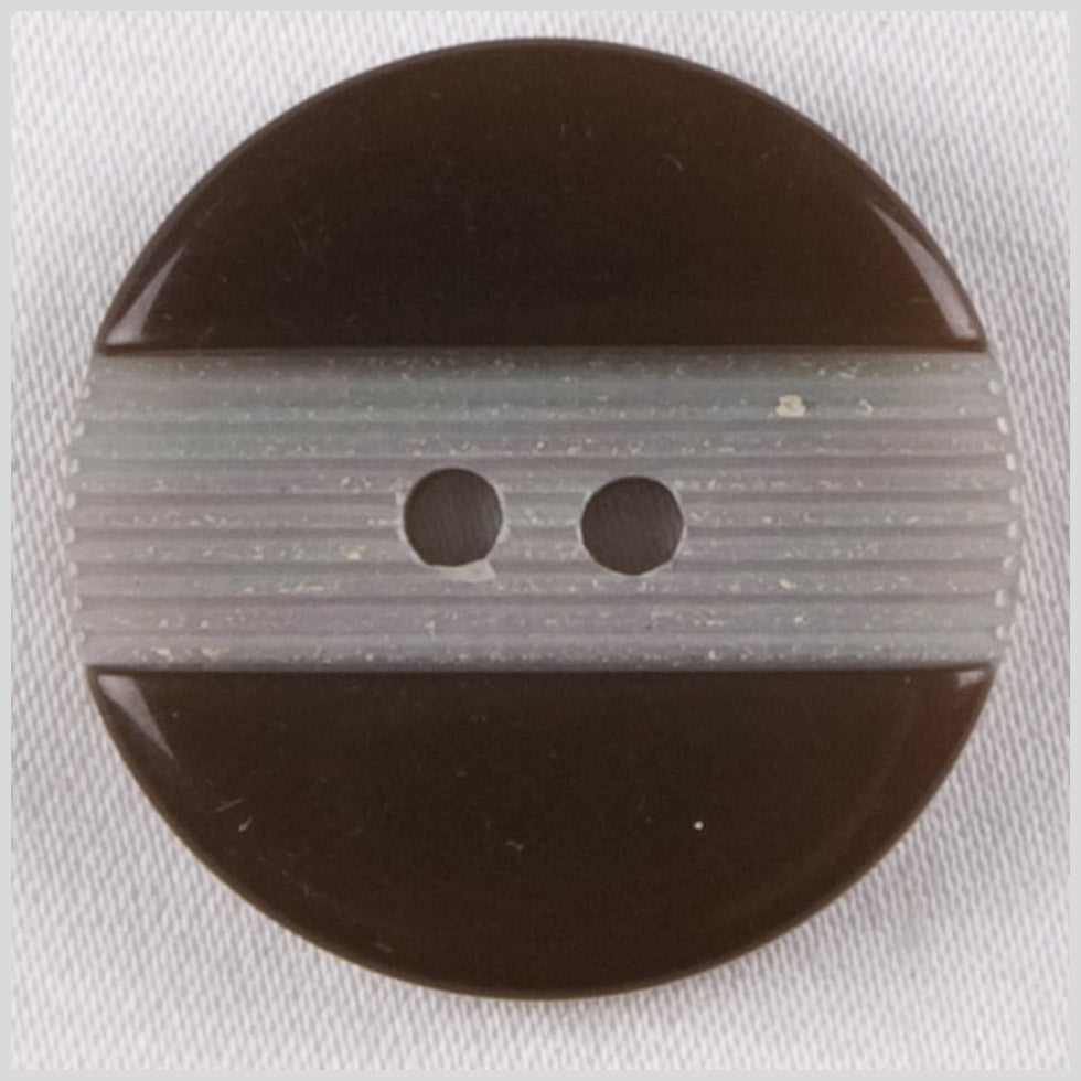 Plastic 2-Hole Button - 28L/18mm - Dark Brown Engraved Ribbing Stripe - Joann Fabrics