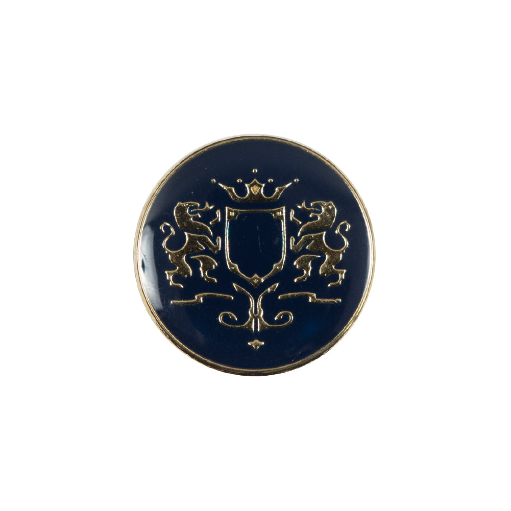 Italian Navy and Gold Metal Crest Shank Back Button - 32L/20mm - Joann Fabrics