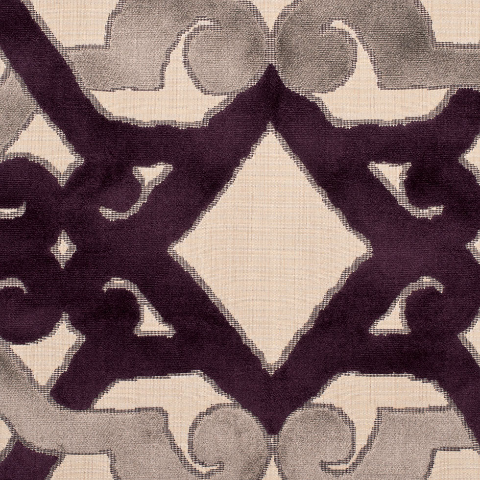 Purple/Beige/Stone Geometric Chenille - Joann Fabrics