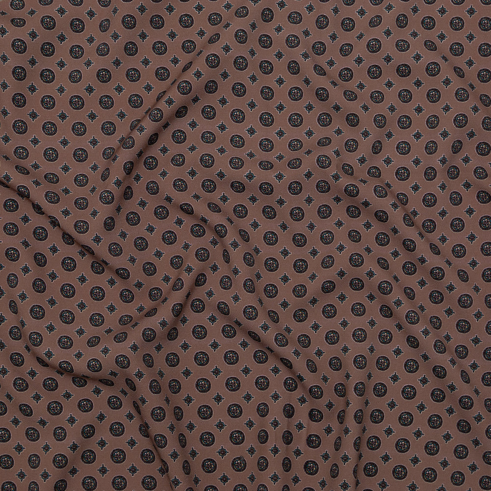 Stretch Polyester Crepe - Rose Taupe Medallions - Peaceful Ease Print - Mood Exclusive Kenko Collection - Joann Fabrics