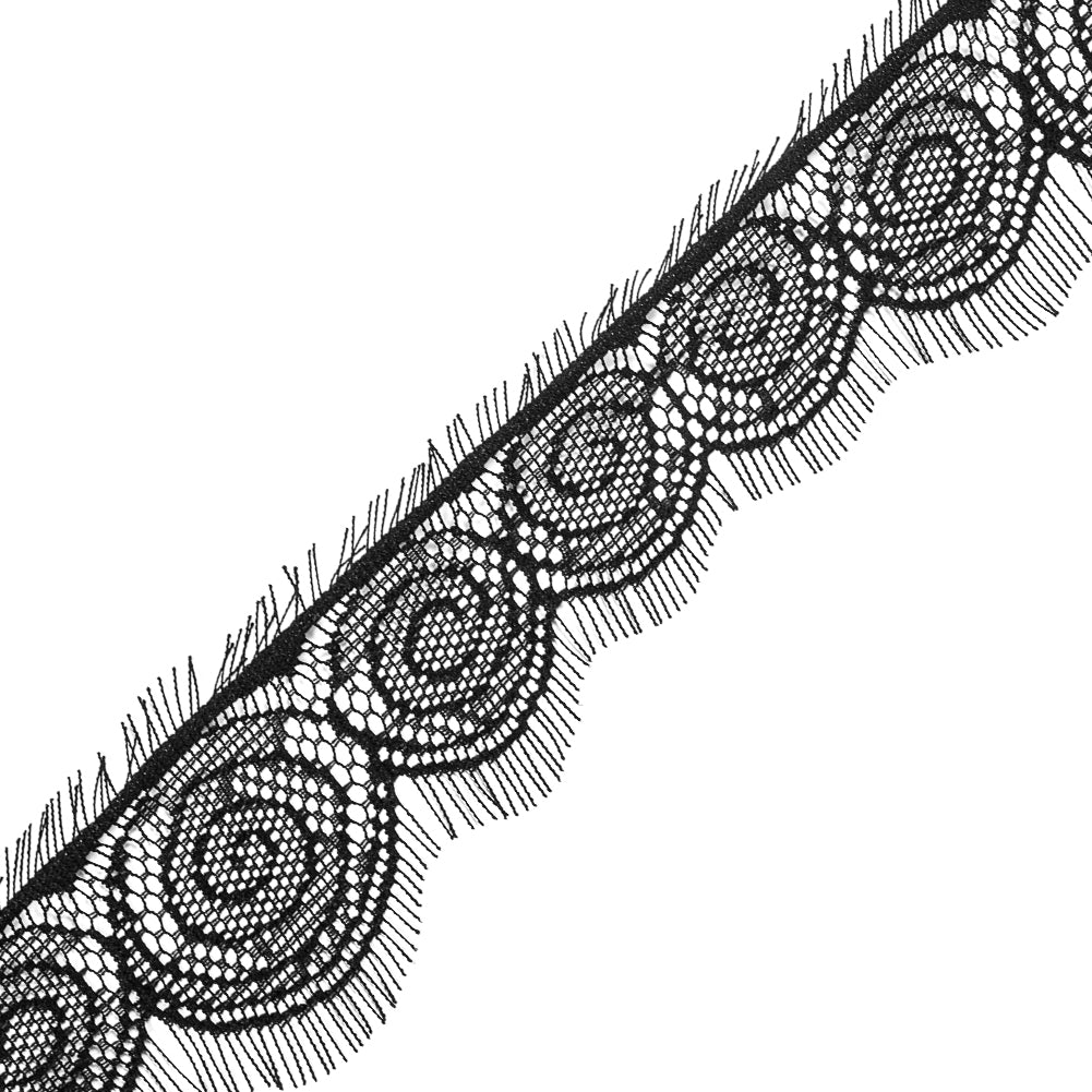 Black Fine Eyelash Lace - 2.5