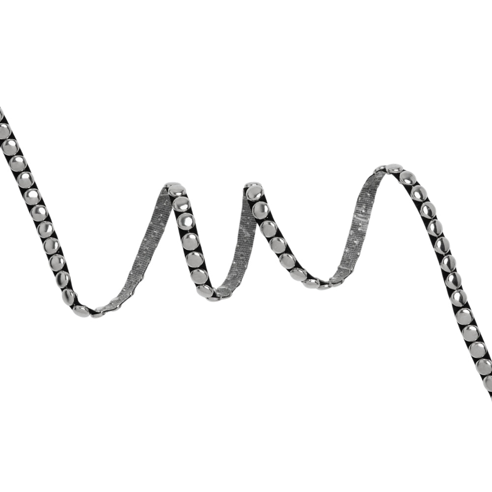 Yaya Han Studded Trim - Fantasy Silver and Black Single Row, 0.3125