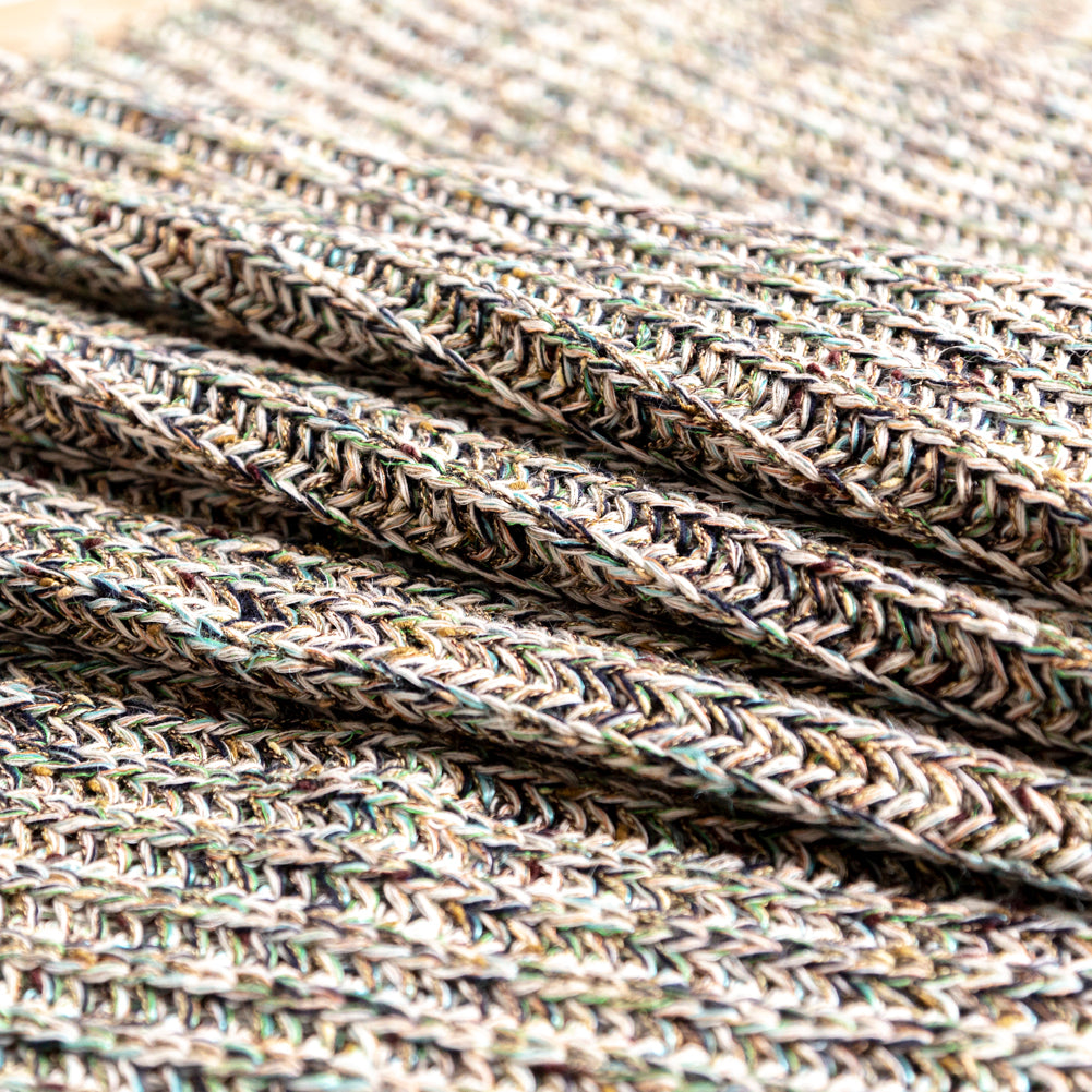 Italian Aqua, Navy and Green Chunky Wool Knit - Joann Fabrics