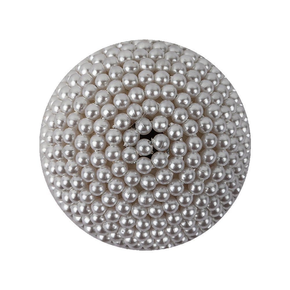 Vintage White Circle Beaded Dome Shaped Button - 44L/28mm - Joann Fabrics