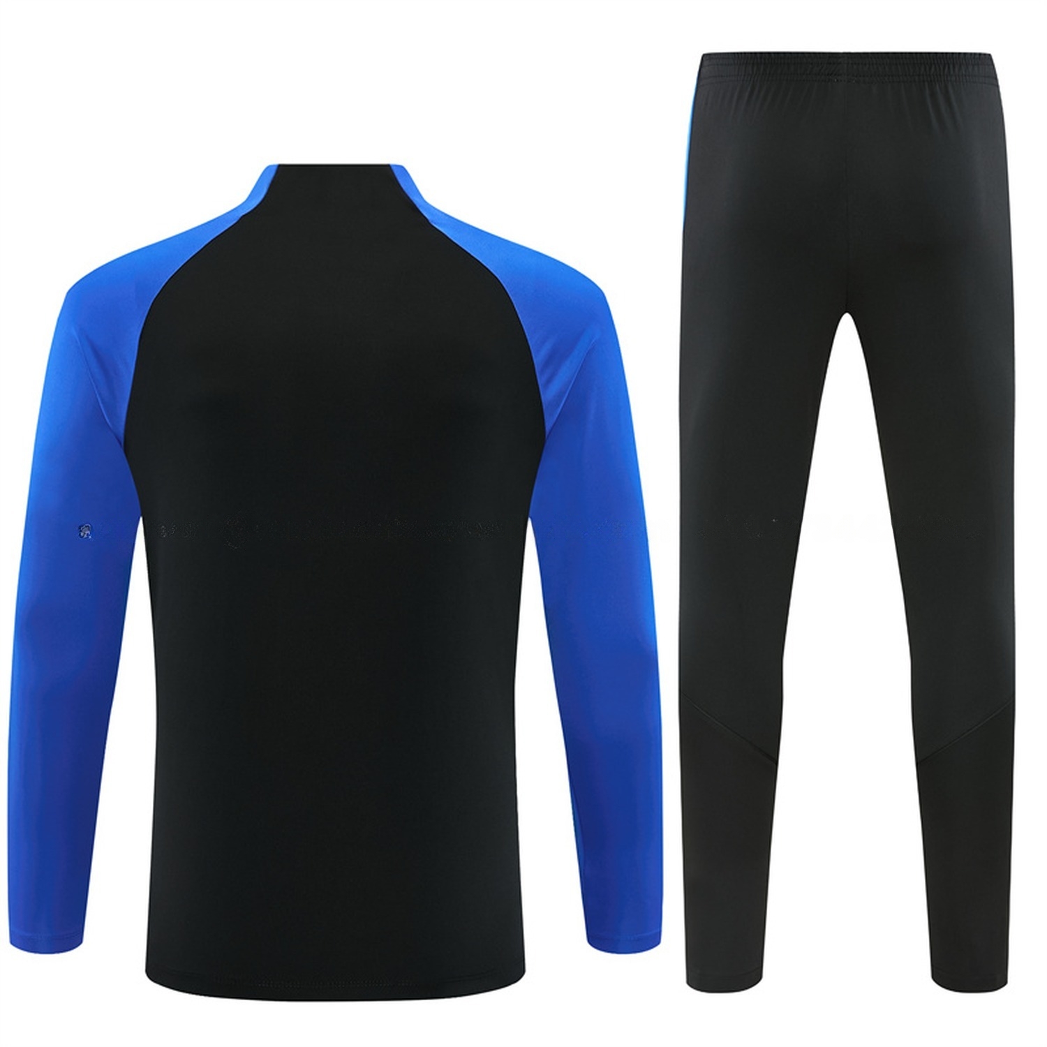 Inter Milan 26-27 Blue Sleeves Kids Long Sleeve Training Set - Black Top & Black Pants - UnitedFutballJersey