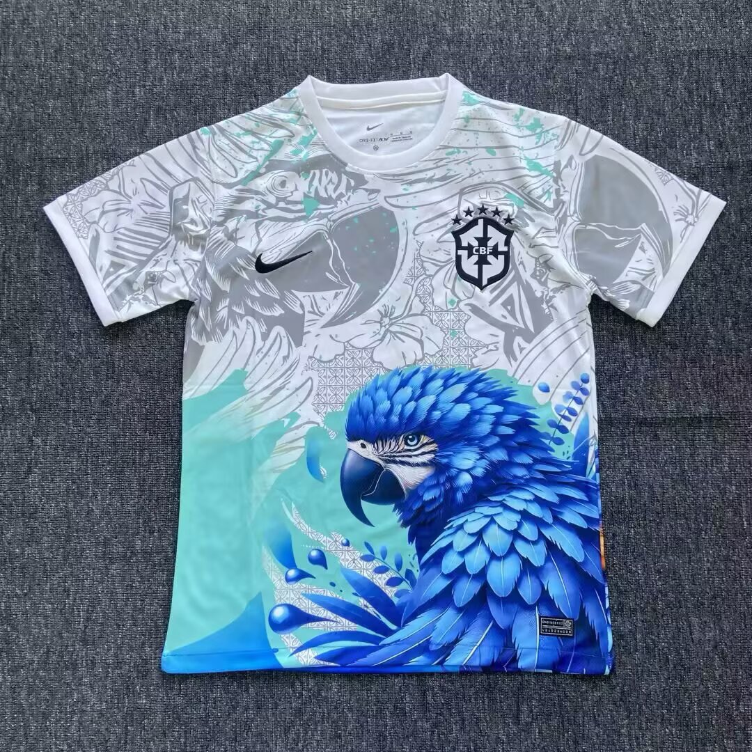 2025/2026 Brazil Special Edition White Blue Bird Football Shirt 1:1 Thai Quality