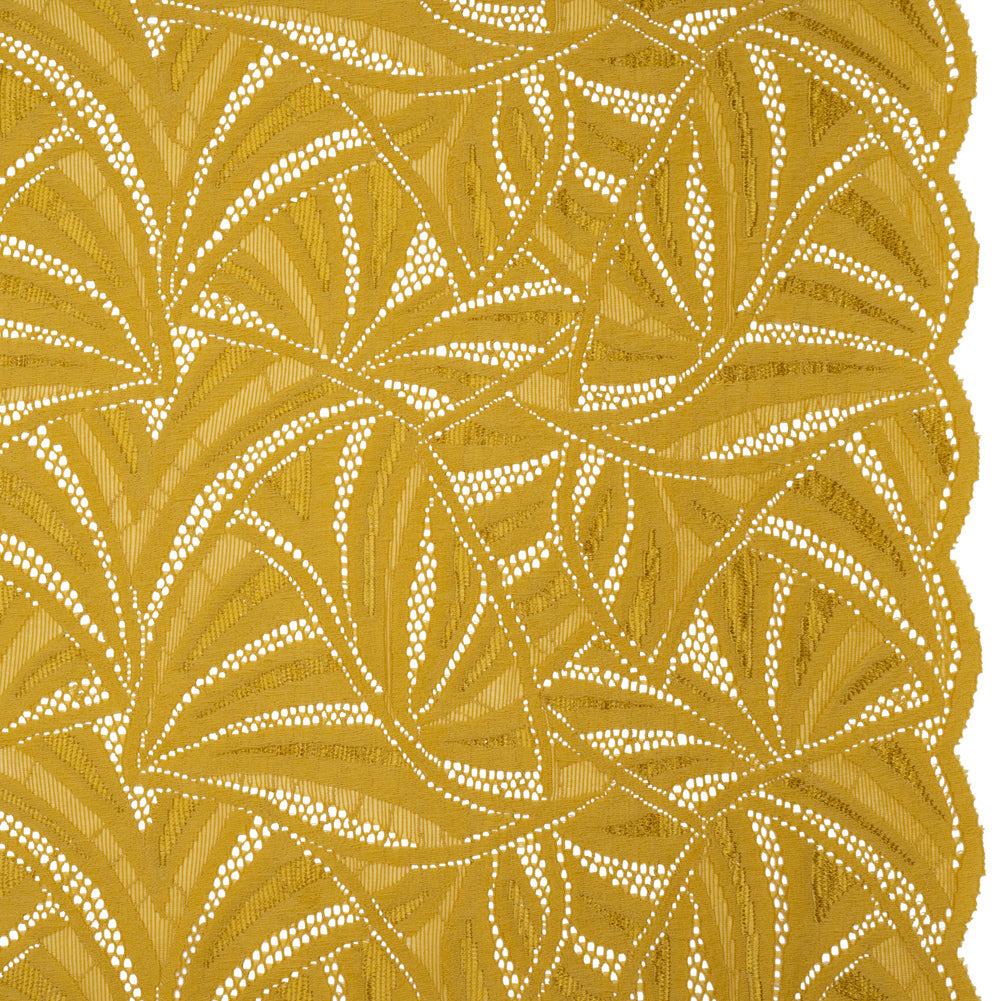 Stretch Raschel Lace with Finished Edges - Rich Gold Flying Fans - Joann Fabrics