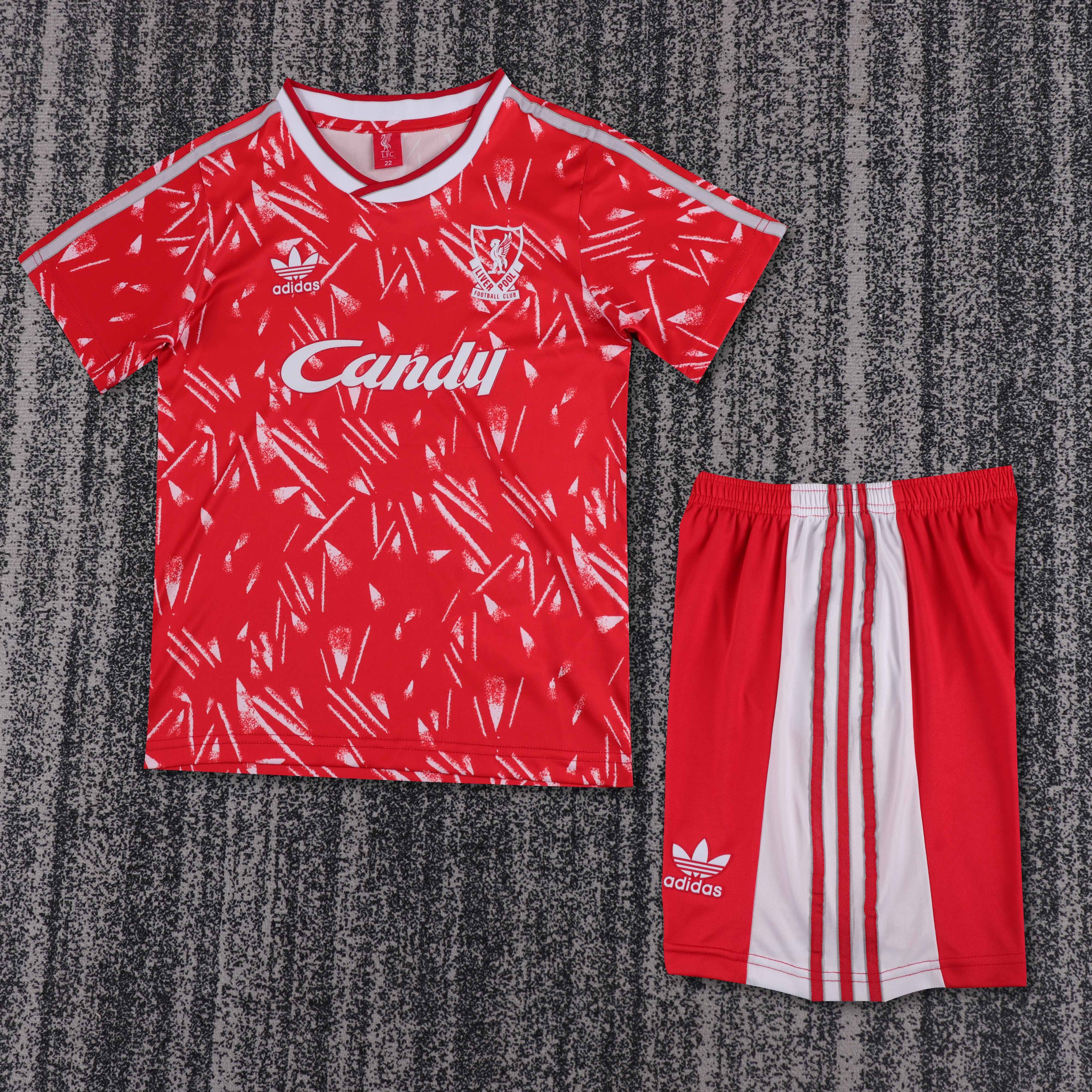 1989-1991 Retro Liverpool Home Football Jersey 1:1 Thai Quality Kids Size