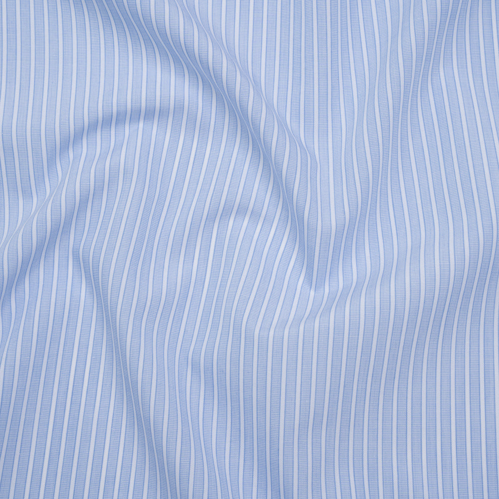 Cotton Shirting - Blue Bell and White Chambray Stripes - Deadstock - Joann Fabrics