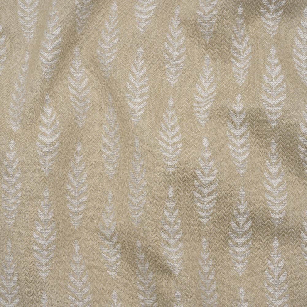 Recycled Polyester and Cotton Jacquard - Flax Lines of Leaves - British Imported - Joann Fabrics