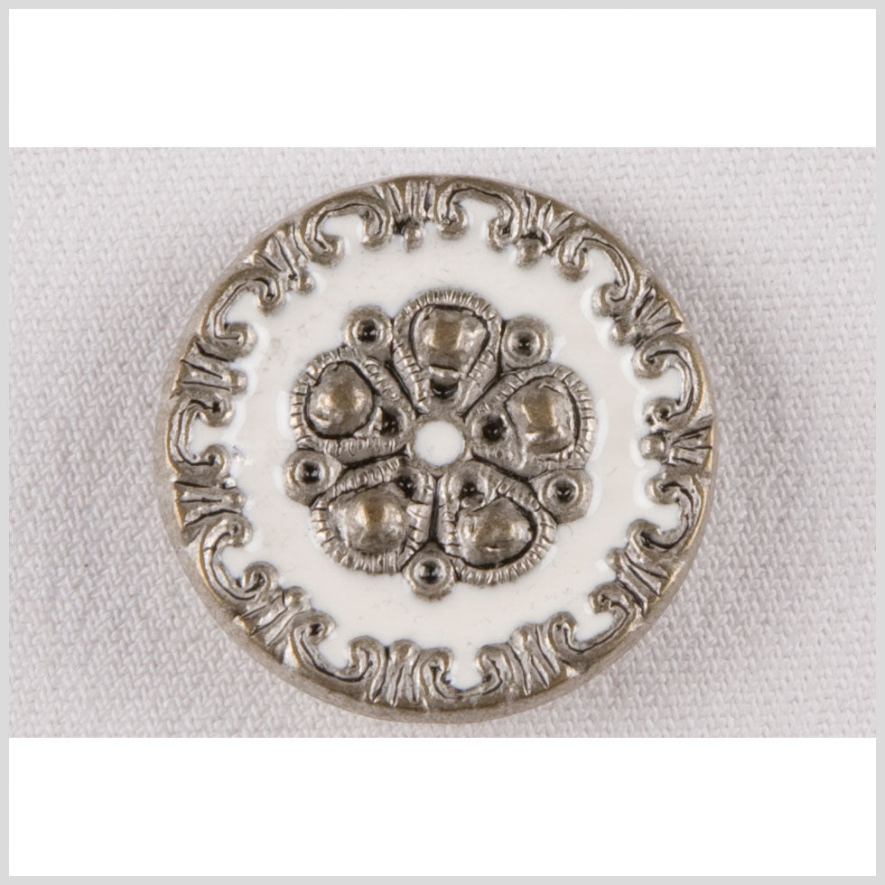 Silver/White Metal Coat Button - 48L/30.5mm - Joann Fabrics