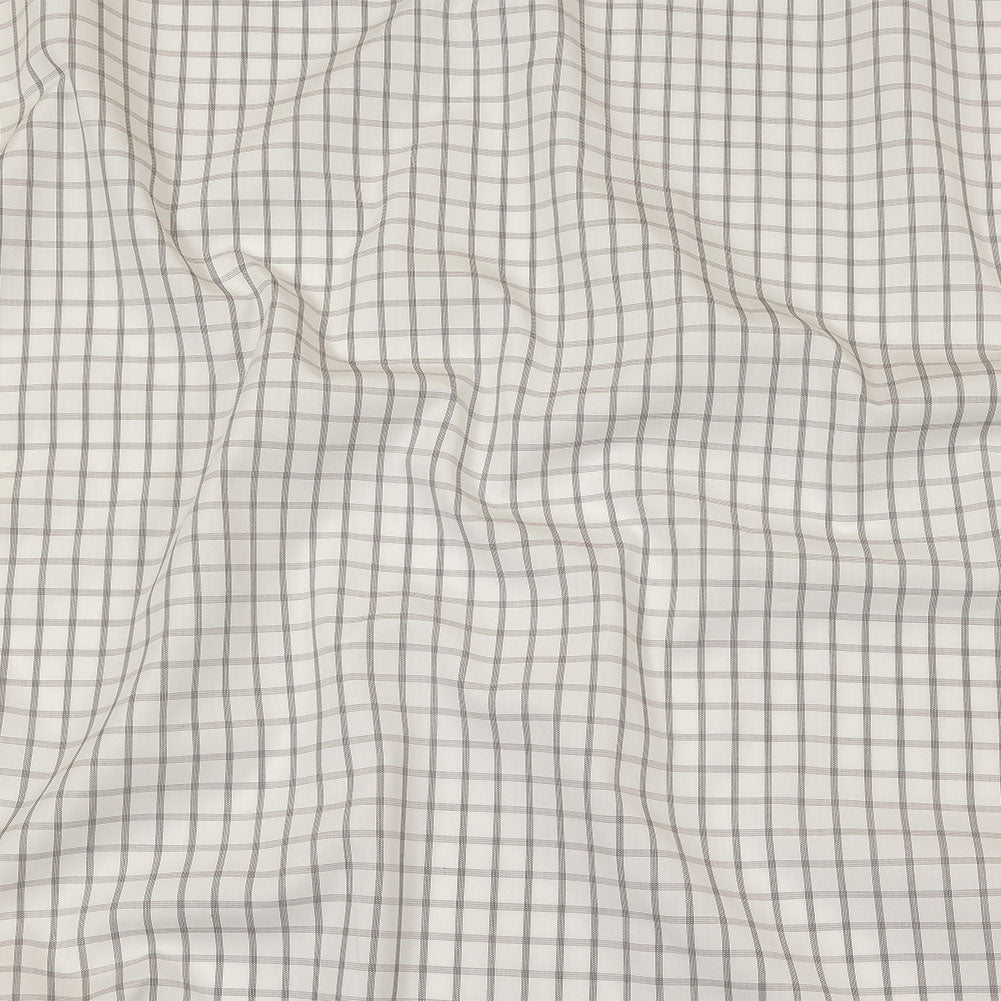 White, Gray and Black Checked Cotton Shirting - Joann Fabrics