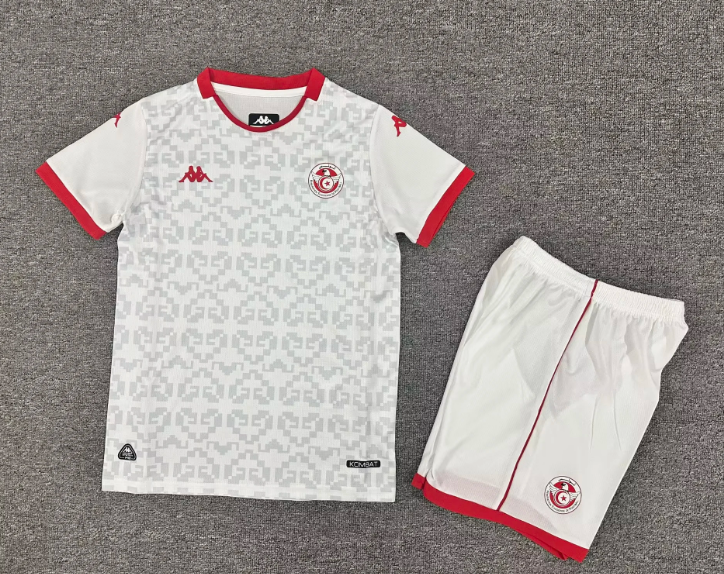 2025 Tunisia National Team Away Football Jersey 1:1 Thai Quality Kids Size