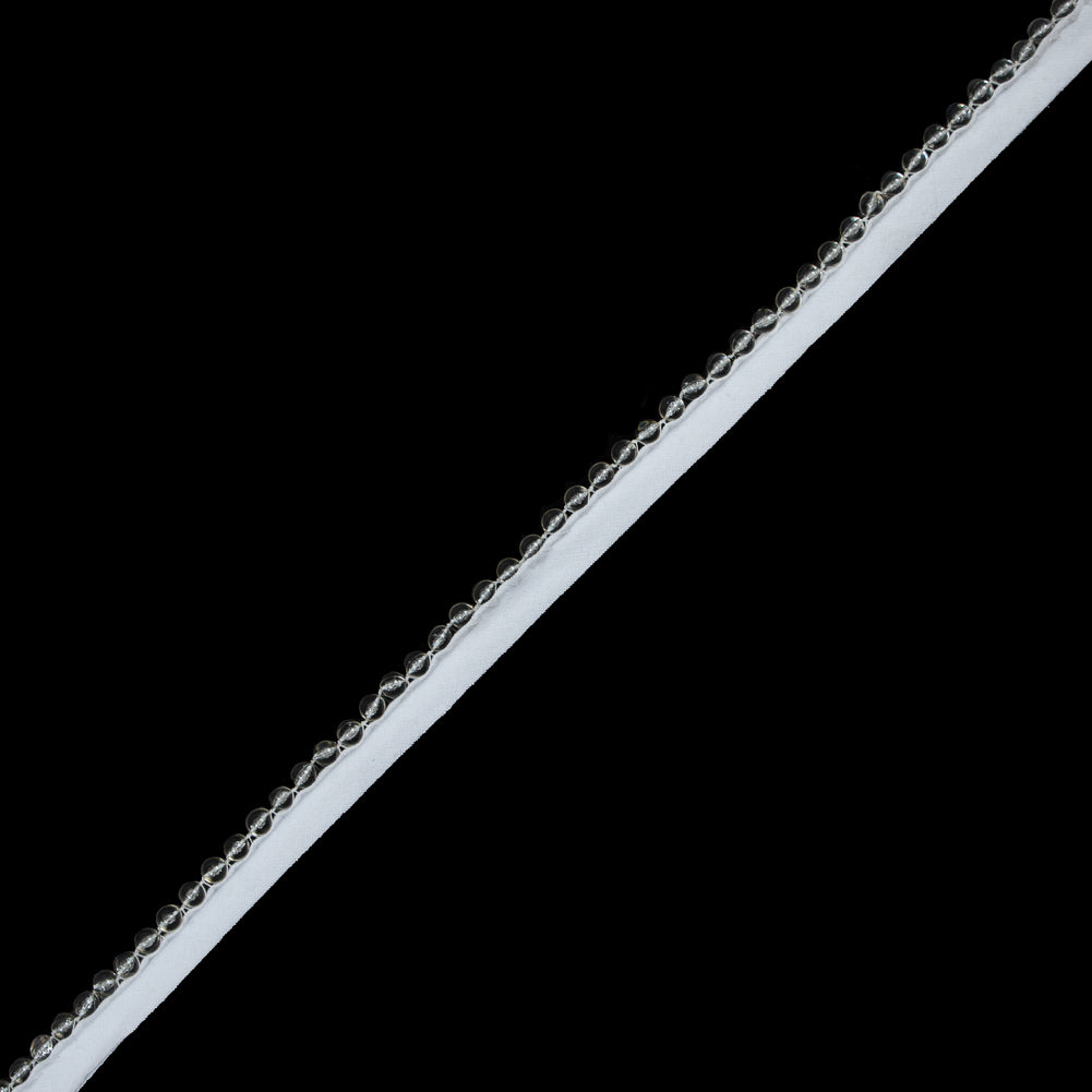 Clear Beaded Trim with a White Lip - 1.5