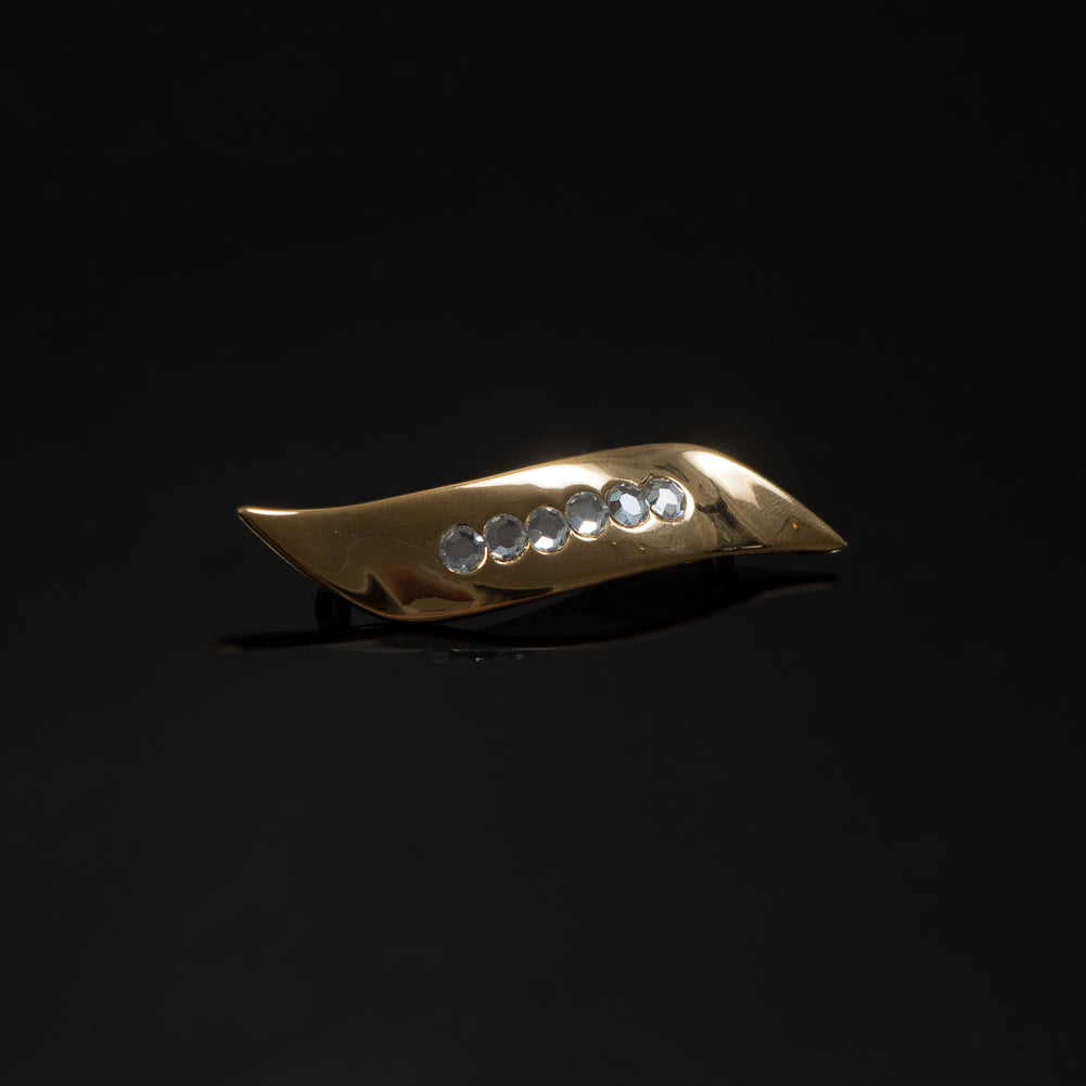 Gold Rhinestone Metal Applique - 0.5