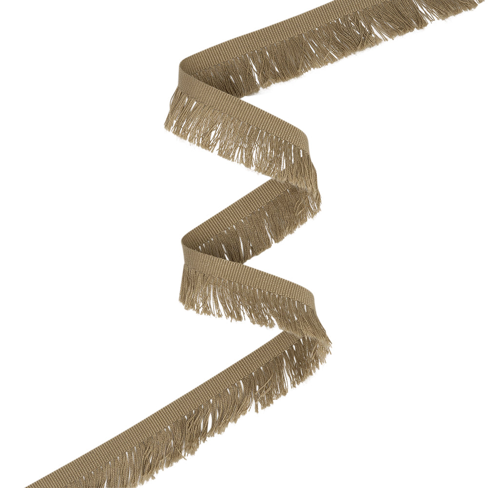 Cotton Grosgrain Ribbon with Fringe Made in Italy - 0.875