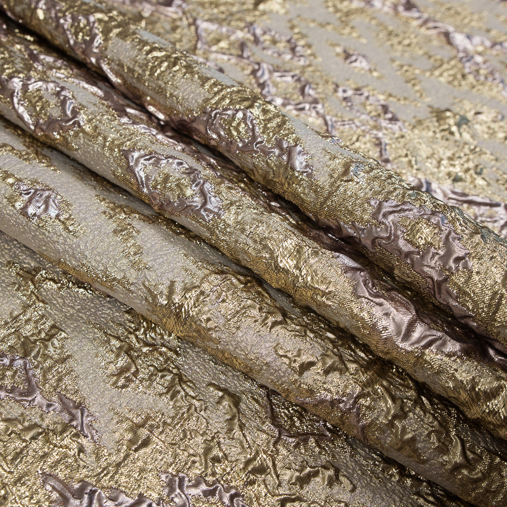 Rose Gold and Gold Luxury Geometric Metallic Brocade - Joann Fabrics