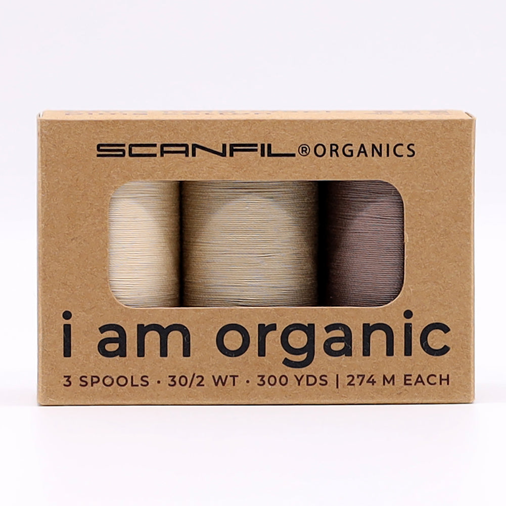 SCANFIL® 30wt Organic Pima Cotton Thread Trio Set - 3ct 300yd Spools - Tan Shades - Joann Fabrics