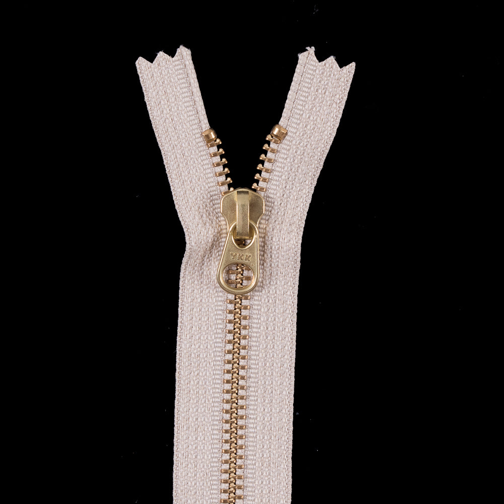 Metal Zipper with Gold Pull and Teeth 4.5